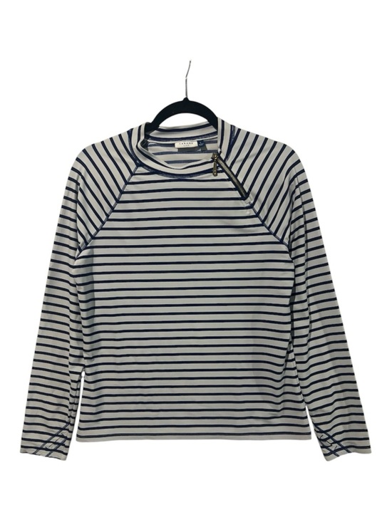 Cabana Life Other - Cabana Life Swim Top Women’s Large Navy Stripe Zipper Rashguard